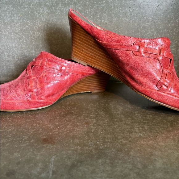 Fugitive By Francesco Rossi Heeled Clogs Red / Pink Business EU 39 / Women’s 8.5 - Picture 8 of 11